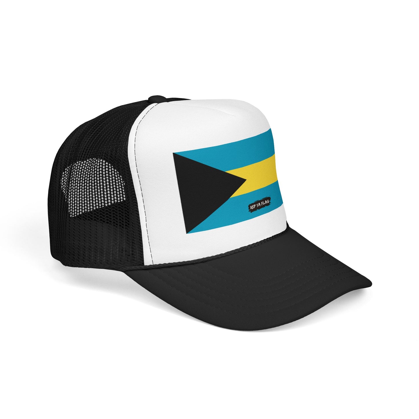 Bahamas Flag Foam Trucker Hat | Bahamian Pride Snapback Cap | Rep Ya Flag