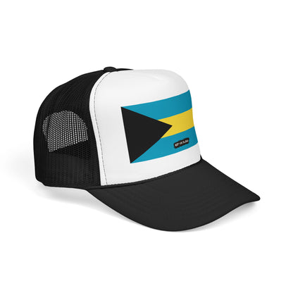 Bahamas Flag Foam Trucker Hat | Bahamian Pride Snapback Cap | Rep Ya Flag