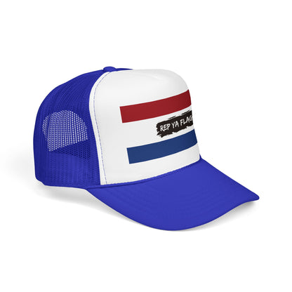 Netherlands Flag Foam Trucker Hat | Dutch Pride Snapback Cap | Rep Ya Flag