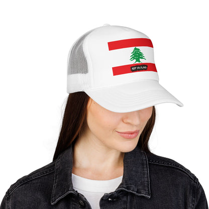 Lebanon Flag Foam Trucker Hat | Lebanese Pride Snapback Cap | Rep Ya Flag