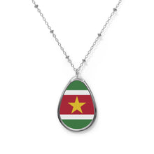 Suriname Flag Oval Necklace