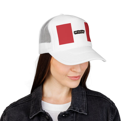 Peru Flag Foam Trucker Hat | Peruvian Pride Snapback Cap | Rep Ya Flag