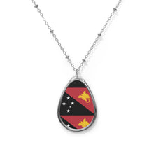 Papua New Guinea Flag Oval Necklace | Papua New Guinean Heritage Pendant | Rep Ya Flag