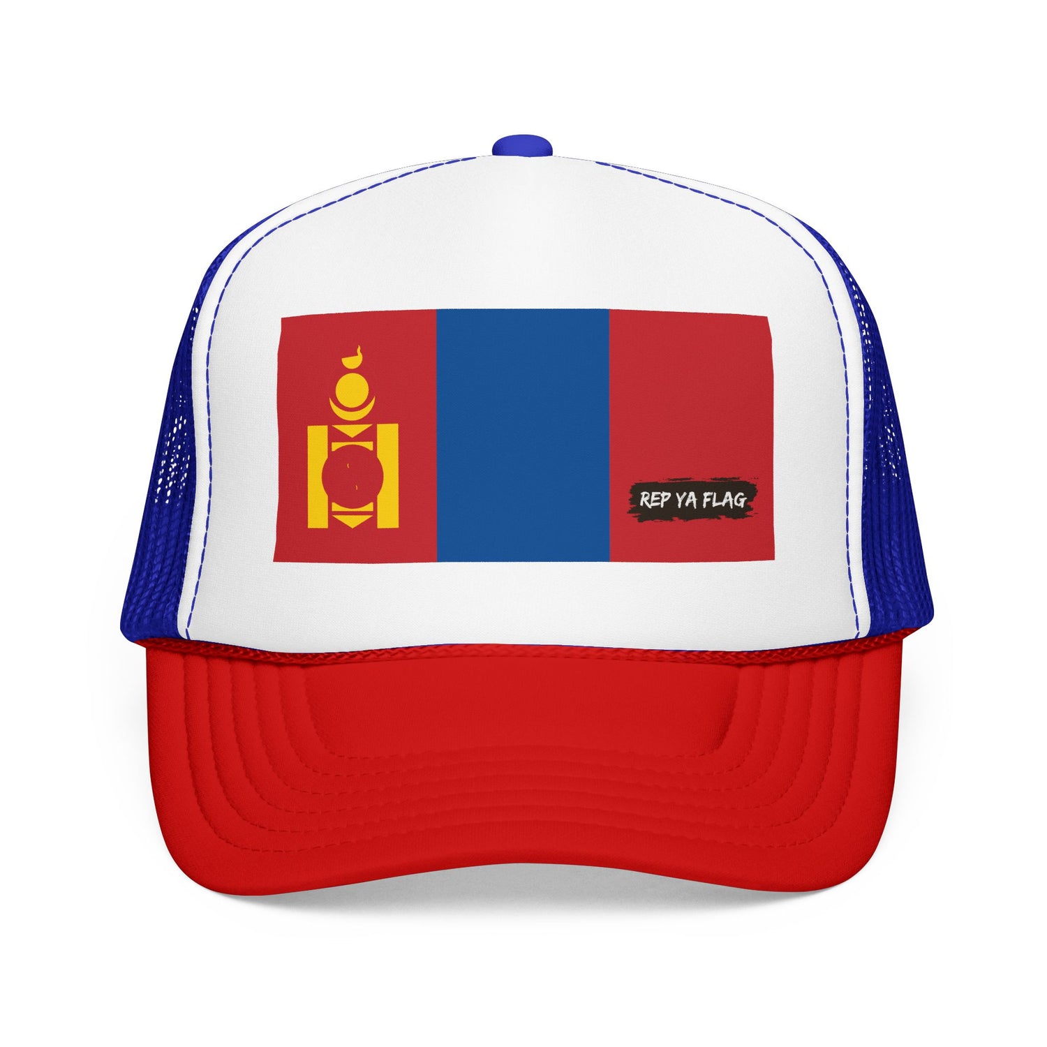 Mongolia Flag Foam Trucker Hat | Mongolian Pride Snapback Cap | Rep Ya Flag