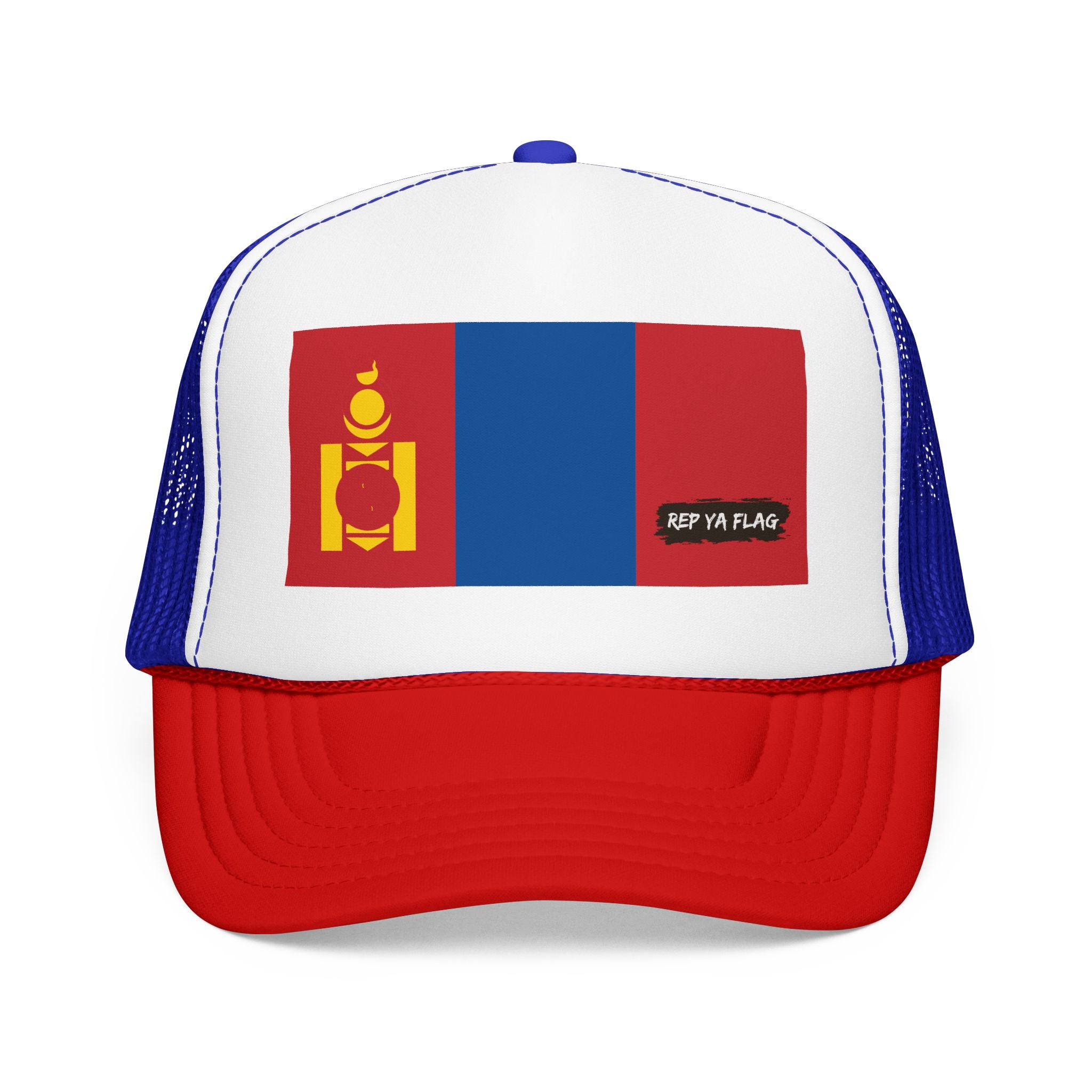 Mongolia Flag Foam Trucker Hat | Mongolian Pride Snapback Cap | Rep Ya Flag