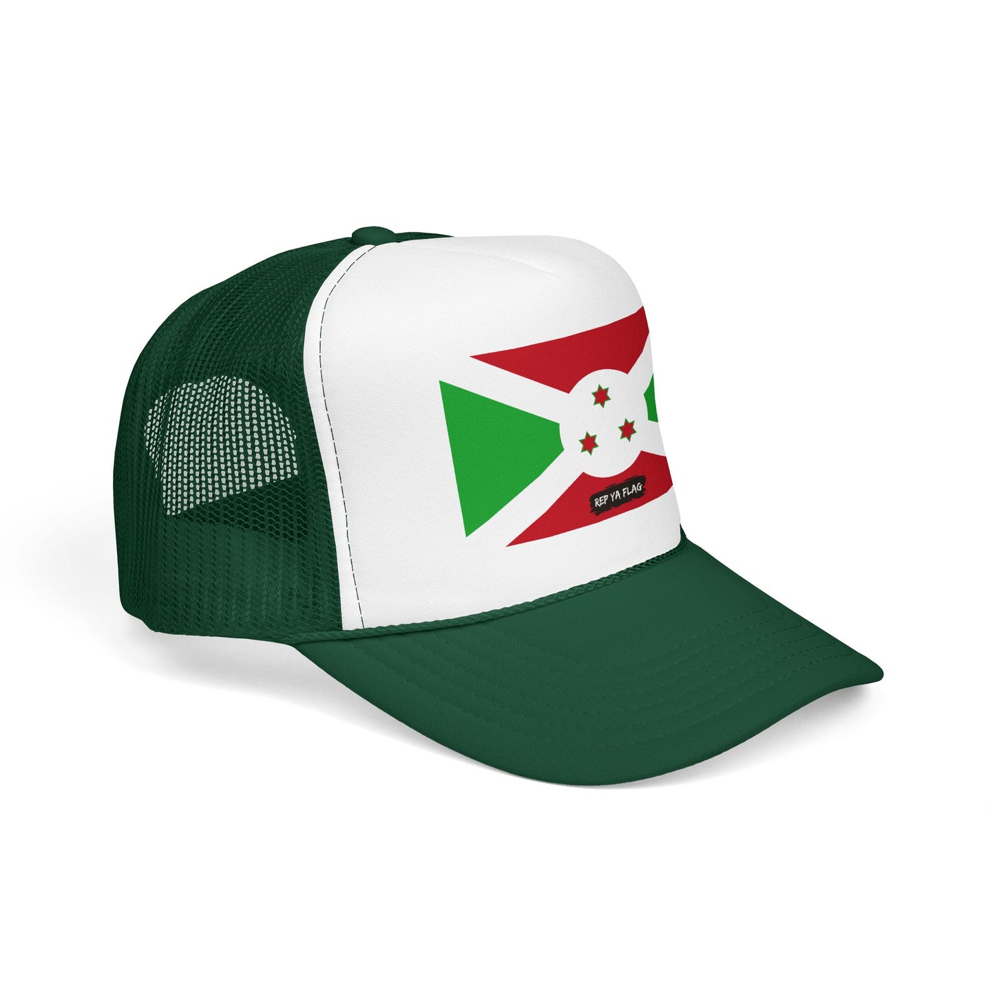 Burundi Flag Foam Trucker Hat | Burundian Pride Snapback Cap | Rep Ya Flag