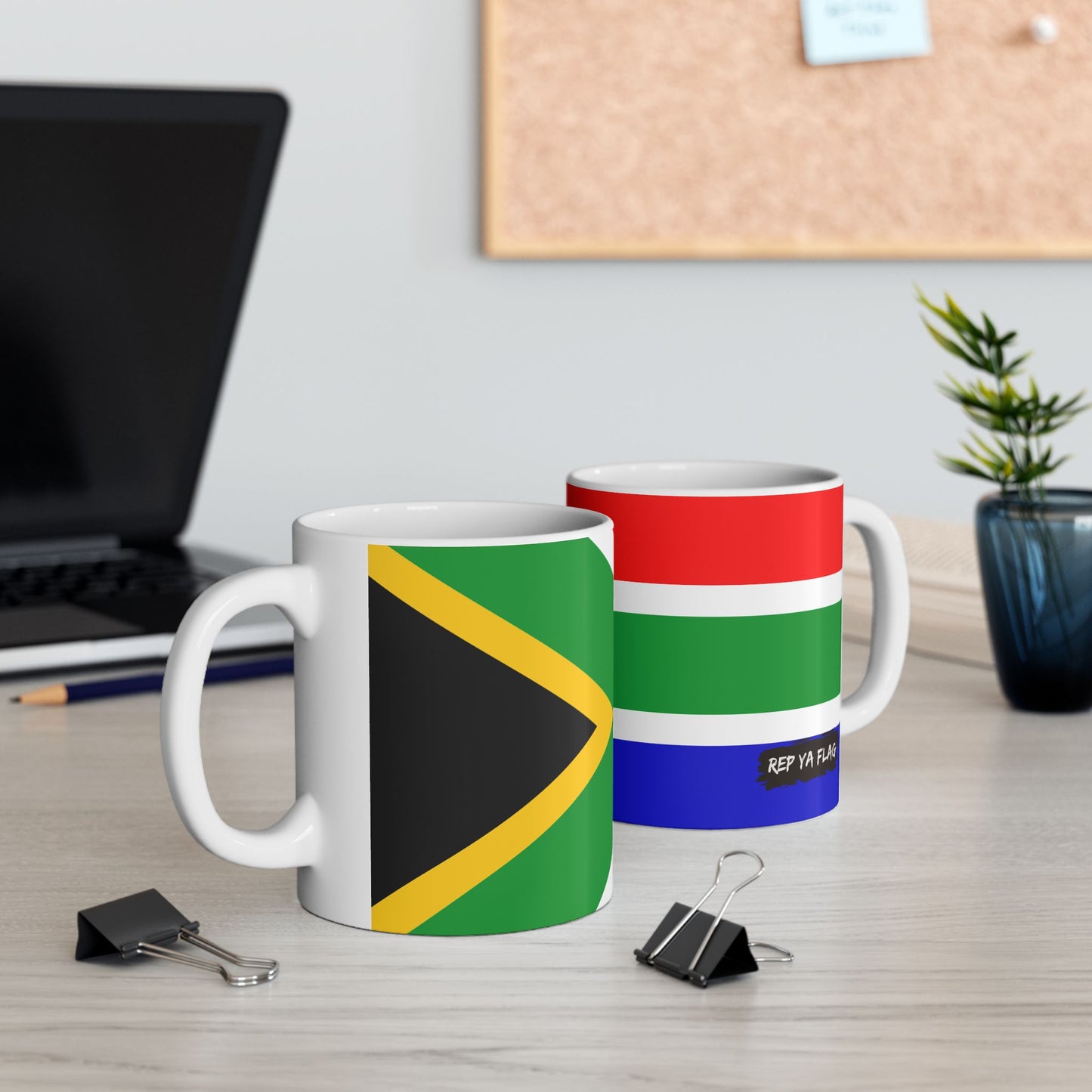 South Africa Flag Coffee Mug 11oz & 15oz | South African Heritage Ceramic Coffee Tea Mug | Rep Ya Flag