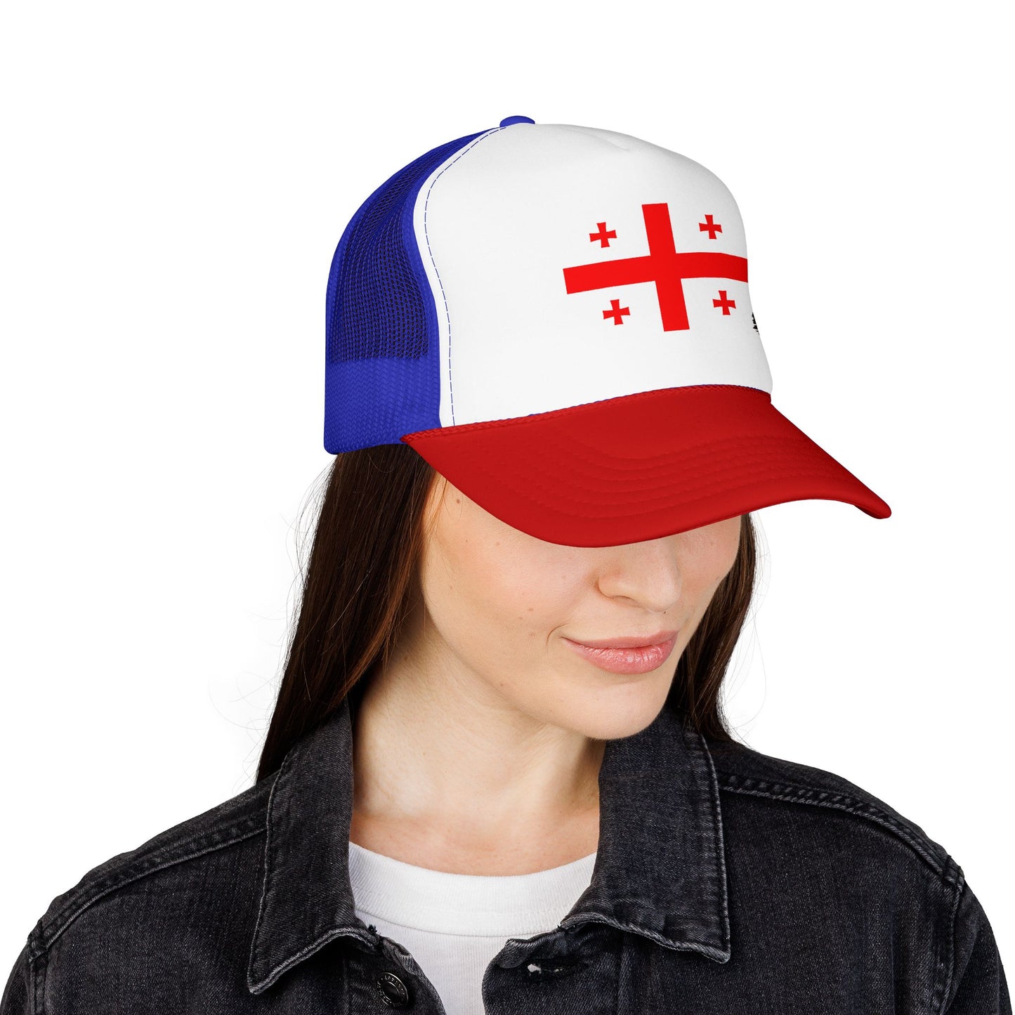 Georgia Flag Foam Trucker Hat | Georgian Pride Snapback Cap | Rep Ya Flag