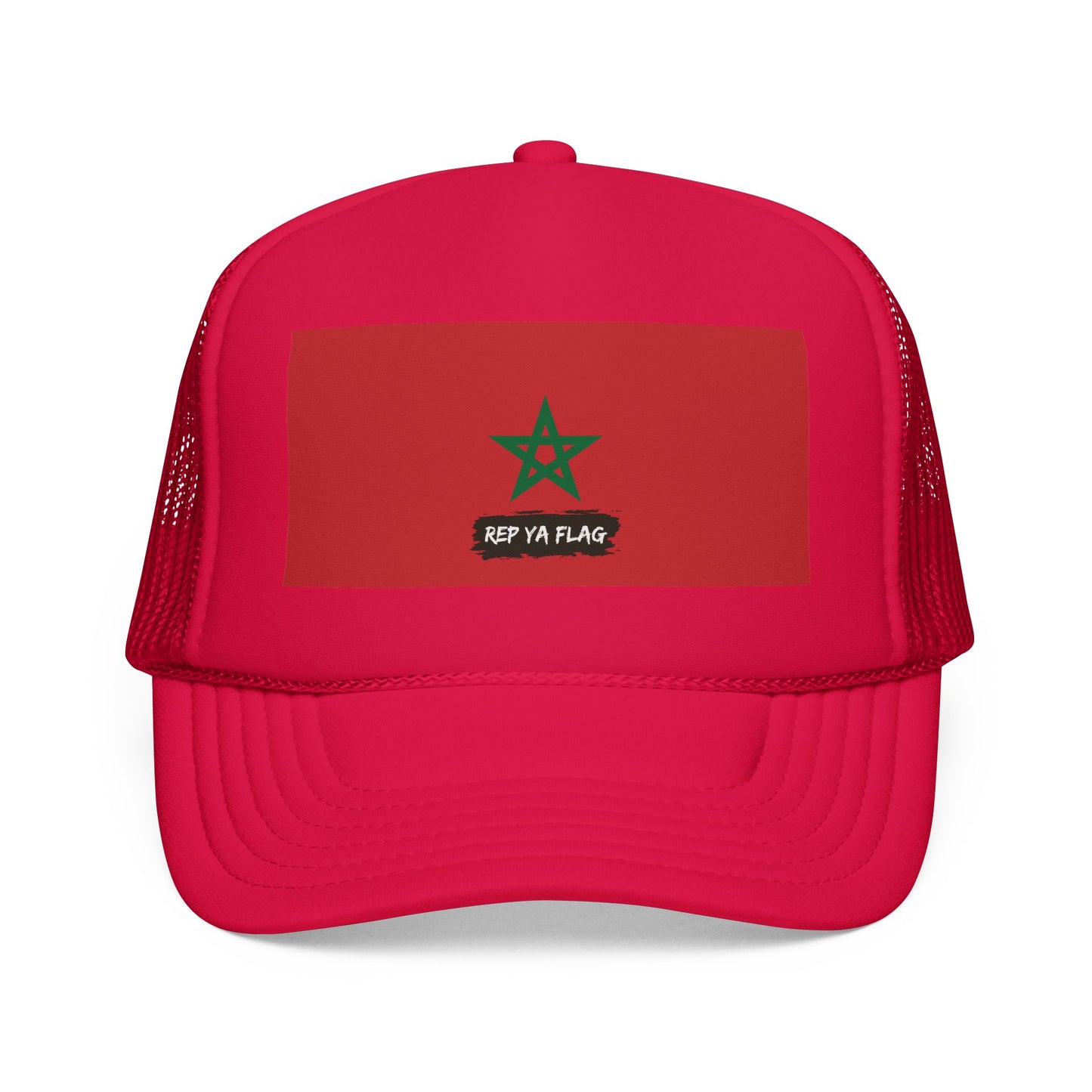 Morocco Flag Foam Trucker Hat | Moroccan Pride Snapback Cap | Rep Ya Flag