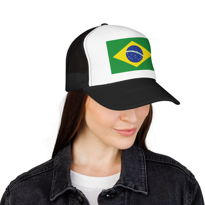 Brazil Flag Foam Trucker Hat | Brazilian Pride Snapback Cap | Rep Ya Flag