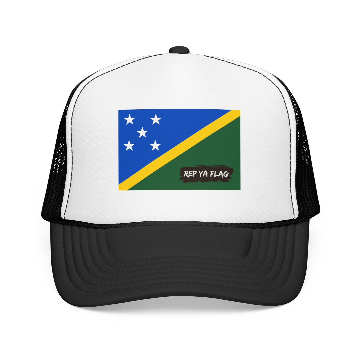 Solomon Islands Flag Foam Trucker Hat | Solomon Islander Pride Snapback Cap | Rep Ya Flag