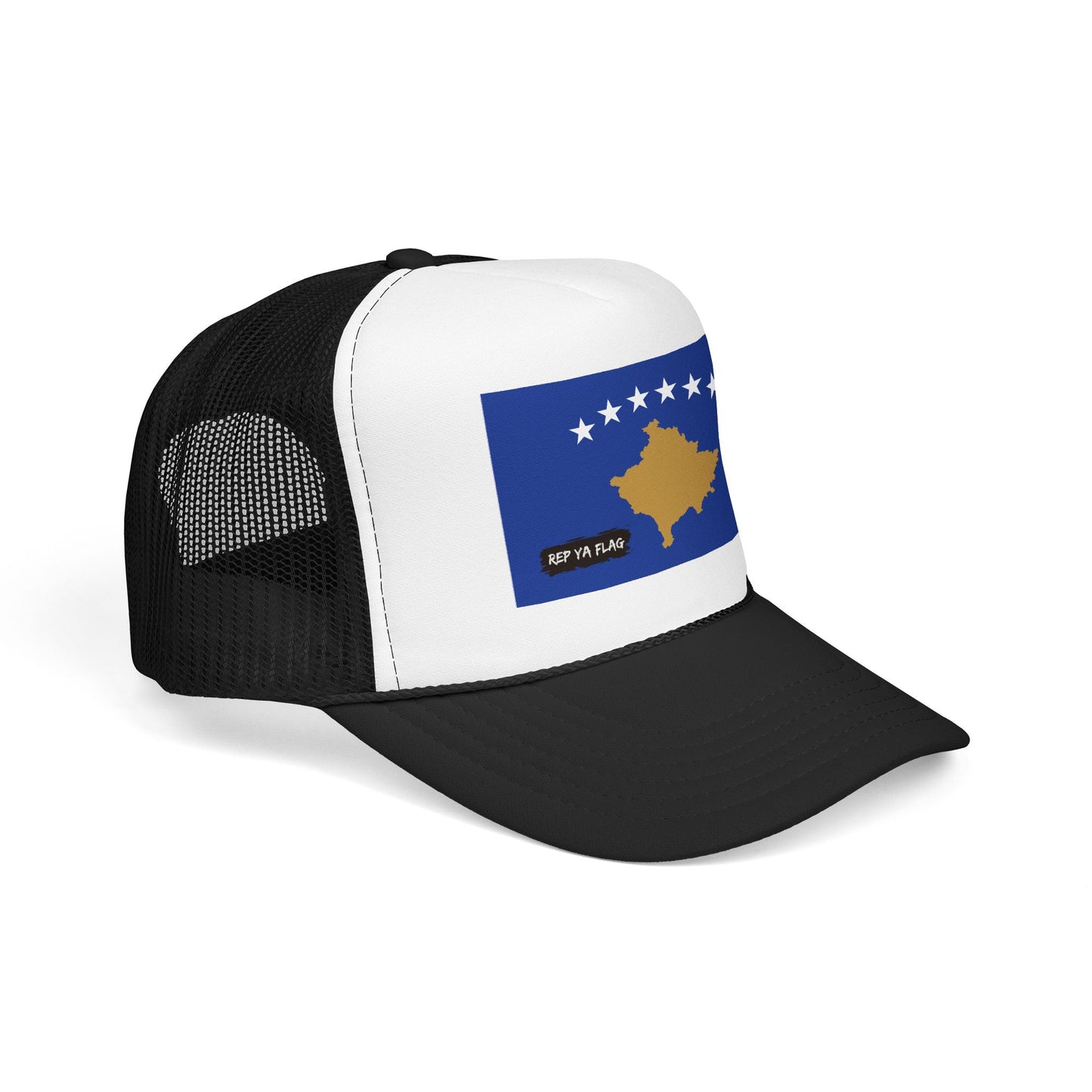 Kosovo Flag Foam Trucker Hat | Kosovar Pride Snapback Cap | Rep Ya Flag