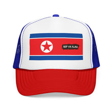 North Korea Flag Foam Trucker Hat | North Korean Pride Snapback Cap | Rep Ya Flag