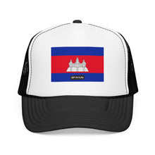 Cambodia Flag Foam Trucker Hat | Cambodian Pride Snapback Cap | Rep Ya Flag