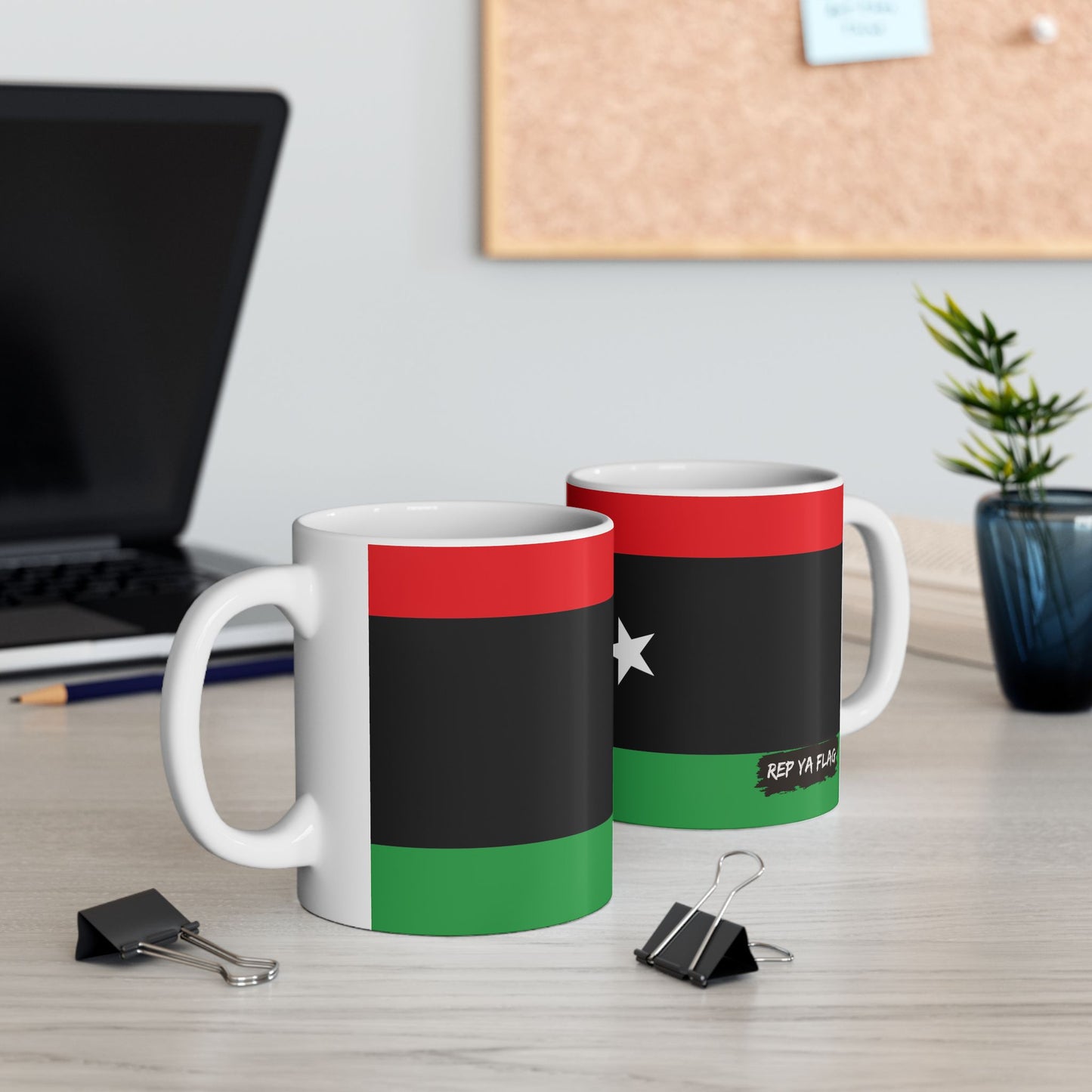 Libya Flag Coffee Tea Mug 11oz 15oz | Rep Ya Flag Ceramic Mug