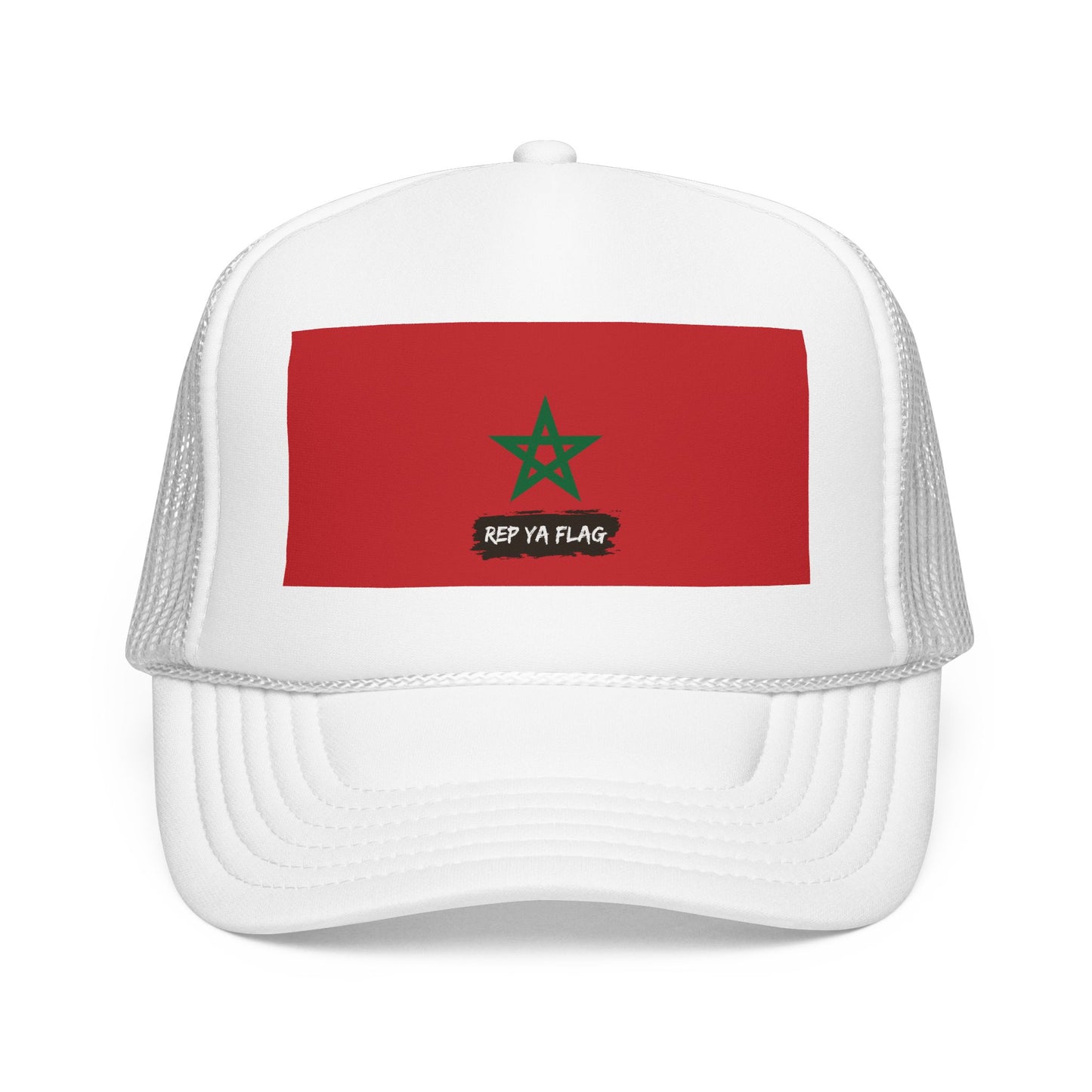 Morocco Flag Foam Trucker Hat | Moroccan Pride Snapback Cap | Rep Ya Flag