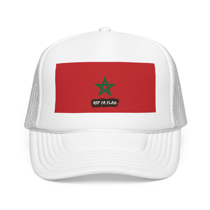 Morocco Flag Foam Trucker Hat | Moroccan Pride Snapback Cap | Rep Ya Flag
