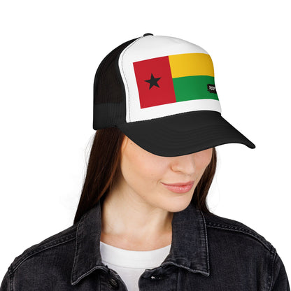 Guinea-Bissau Flag Foam Trucker Hat | Bissau-Guinean Pride Snapback Cap | Rep Ya Flag