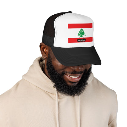 Lebanon Flag Foam Trucker Hat | Lebanese Pride Snapback Cap | Rep Ya Flag