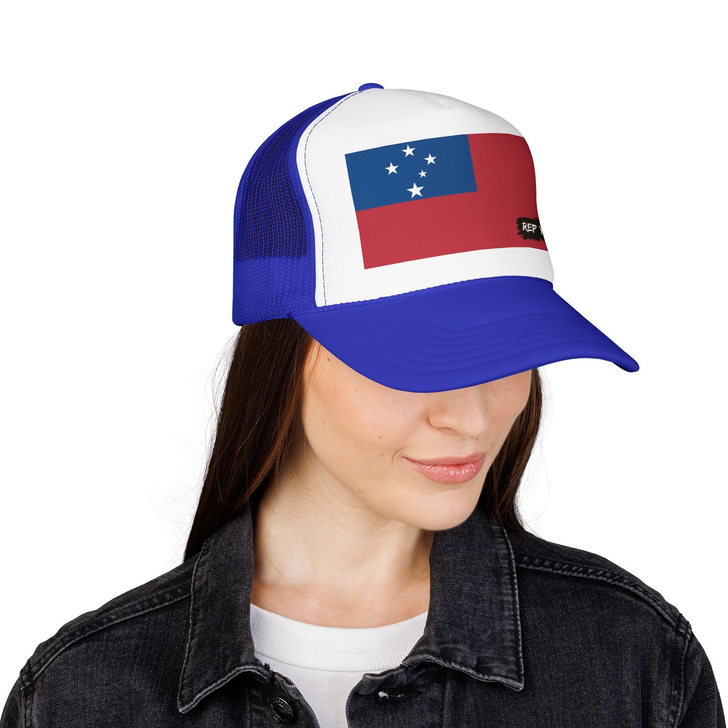 Samoa Flag Foam Trucker Hat | Samoan Pride Snapback Cap | Rep Ya Flag