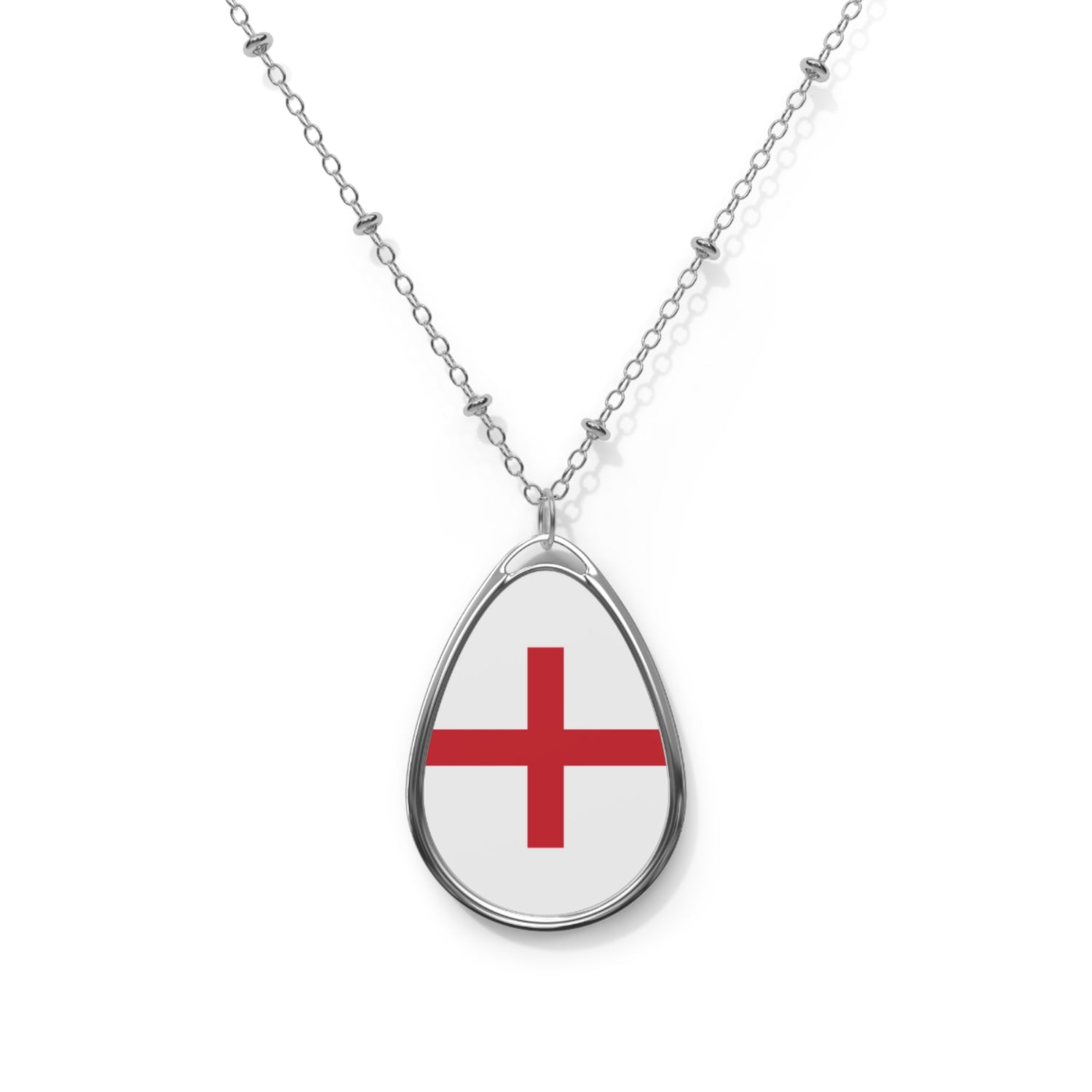 England Flag Oval Necklace