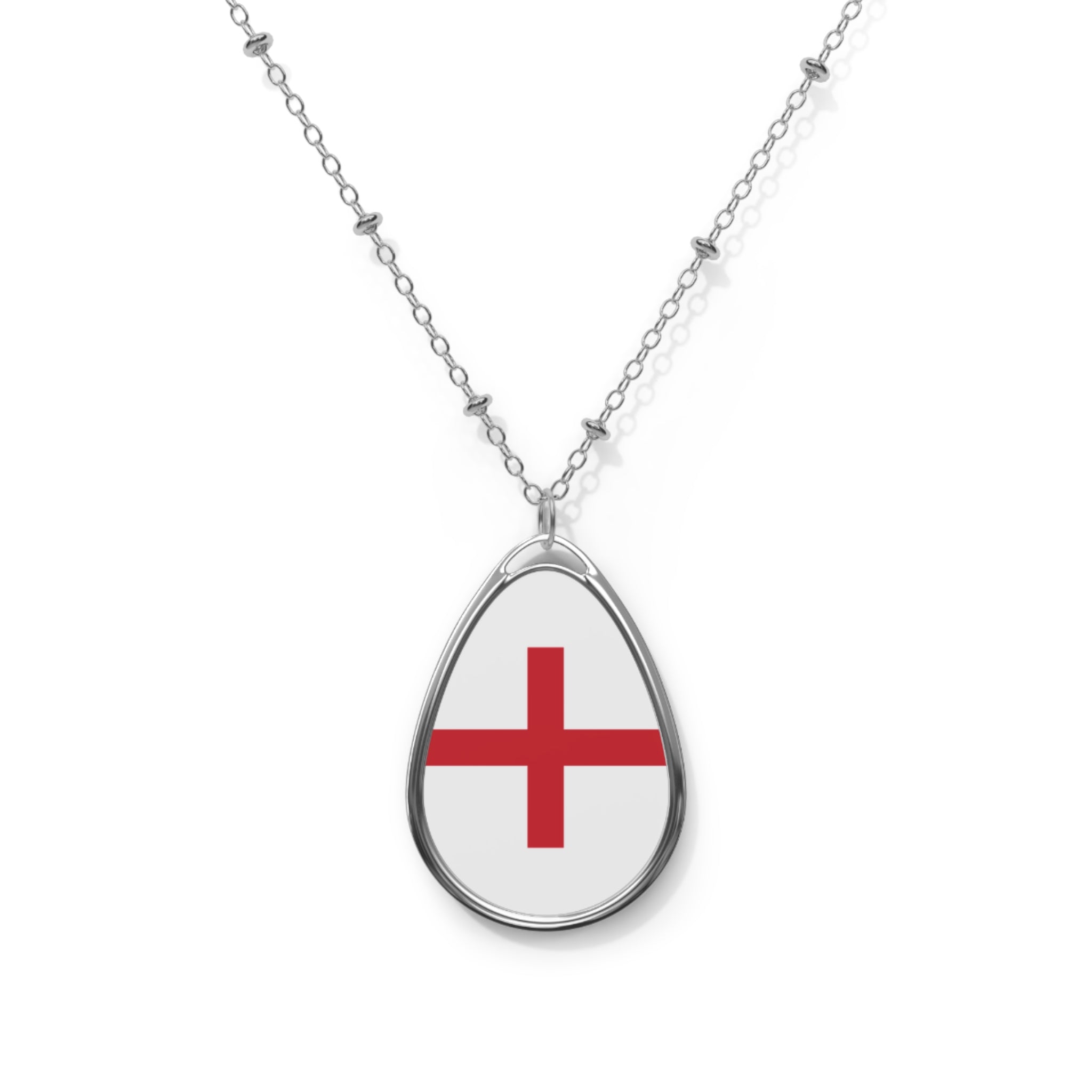 England Flag Oval Necklace