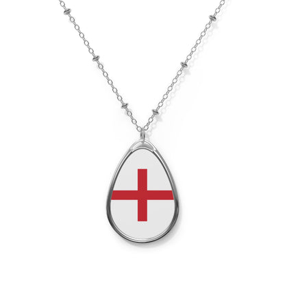 England Flag Oval Necklace