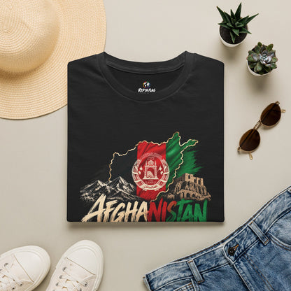 Afghanistan Map Flag T-Shirt — Vintage Afghan Emblem Tee