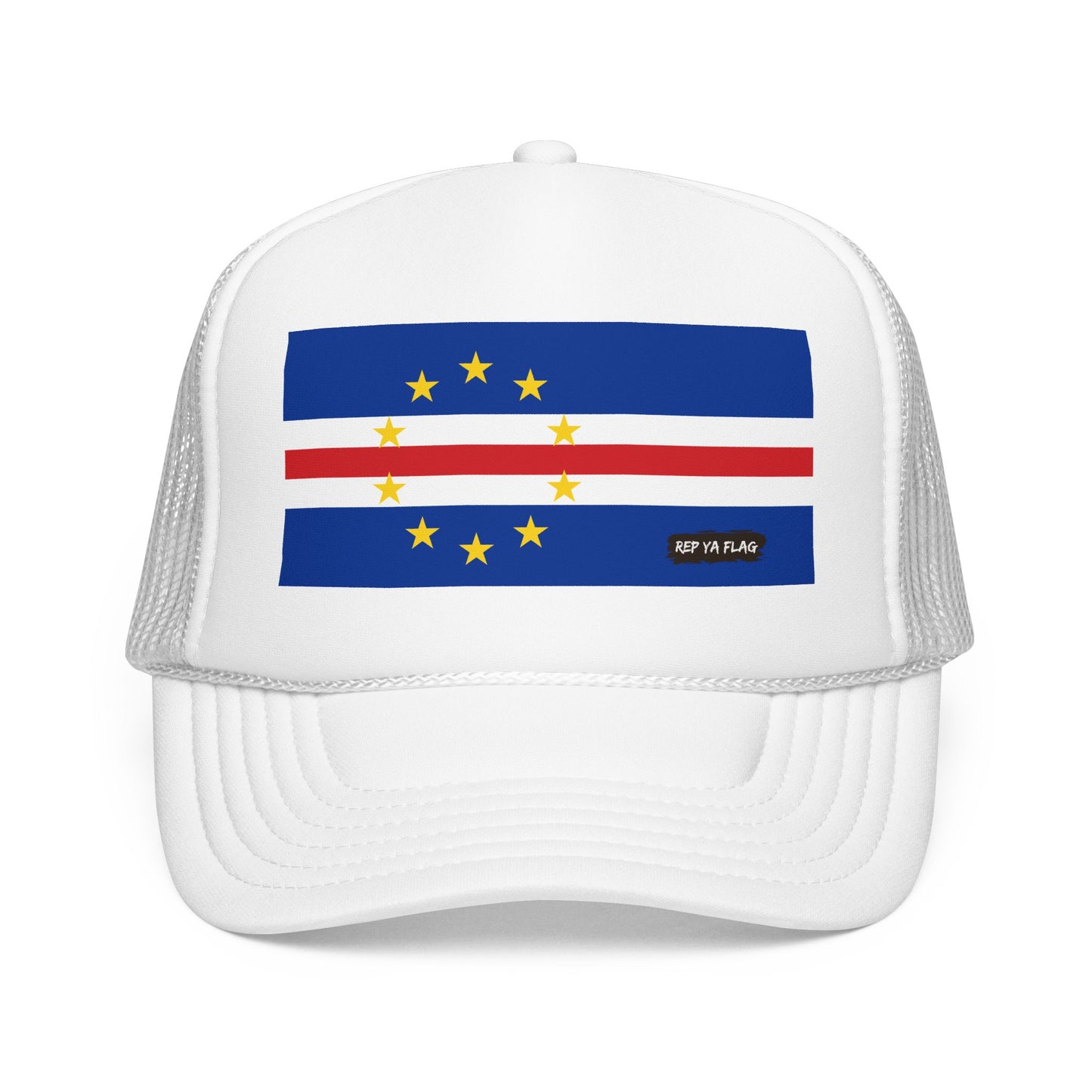 Cabo Verde Flag Foam Trucker Hat | Cape Verde Pride Snapback Cap | Rep Ya Flag