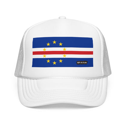 Cabo Verde Flag Foam Trucker Hat | Cape Verde Pride Snapback Cap | Rep Ya Flag