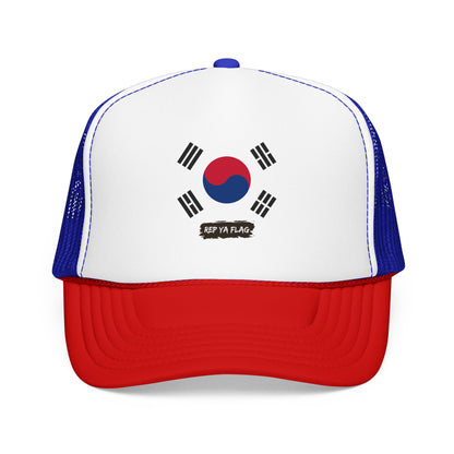 South Korea Flag Foam Trucker Hat | Korean Heritage Snapback Cap | Rep Ya Flag