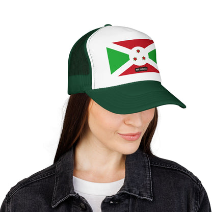 Burundi Flag Foam Trucker Hat | Burundian Pride Snapback Cap | Rep Ya Flag