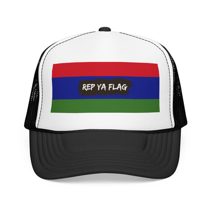 Gambia Flag Foam Trucker Hat | Gambian Pride Snapback Cap | Rep Ya Flag