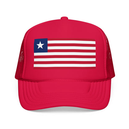 Liberia Flag Foam Trucker Hat | Liberian Pride Snapback Cap | Rep Ya Flag