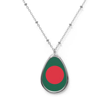 Bangladesh Flag Oval Necklace | Bangladeshi Pride Patriotic Jewelry | Rep Ya Flag