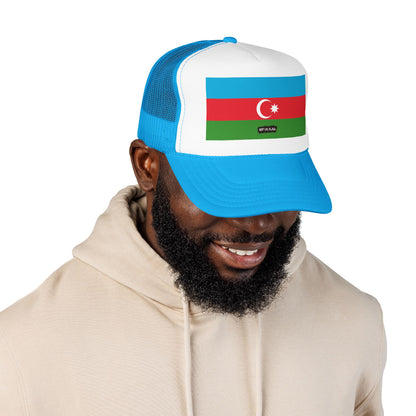 Azerbaijan Flag Foam Trucker Hat | Azerbaijani Pride Snapback Cap | Rep Ya Flag
