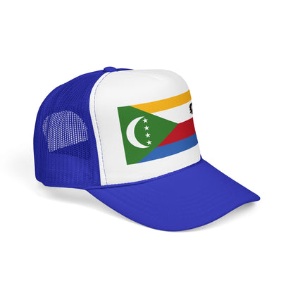 Comoros Flag Foam Trucker Hat | Comorian Pride Snapback Cap | Rep Ya Flag