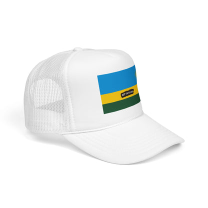 Rwanda Flag Foam Trucker Hat | Rwandan Pride Snapback Cap | Rep Ya Flag