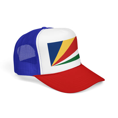 Seychelles Flag Foam Trucker Hat | Seychellois Pride Snapback Cap | Rep Ya Flag
