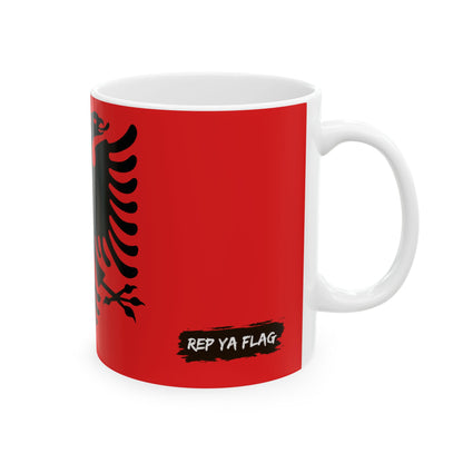 Albania Flag Coffee Mug | Albanian Pride Ceramic Tea Mug 11oz & 15oz | Rep Ya Flag