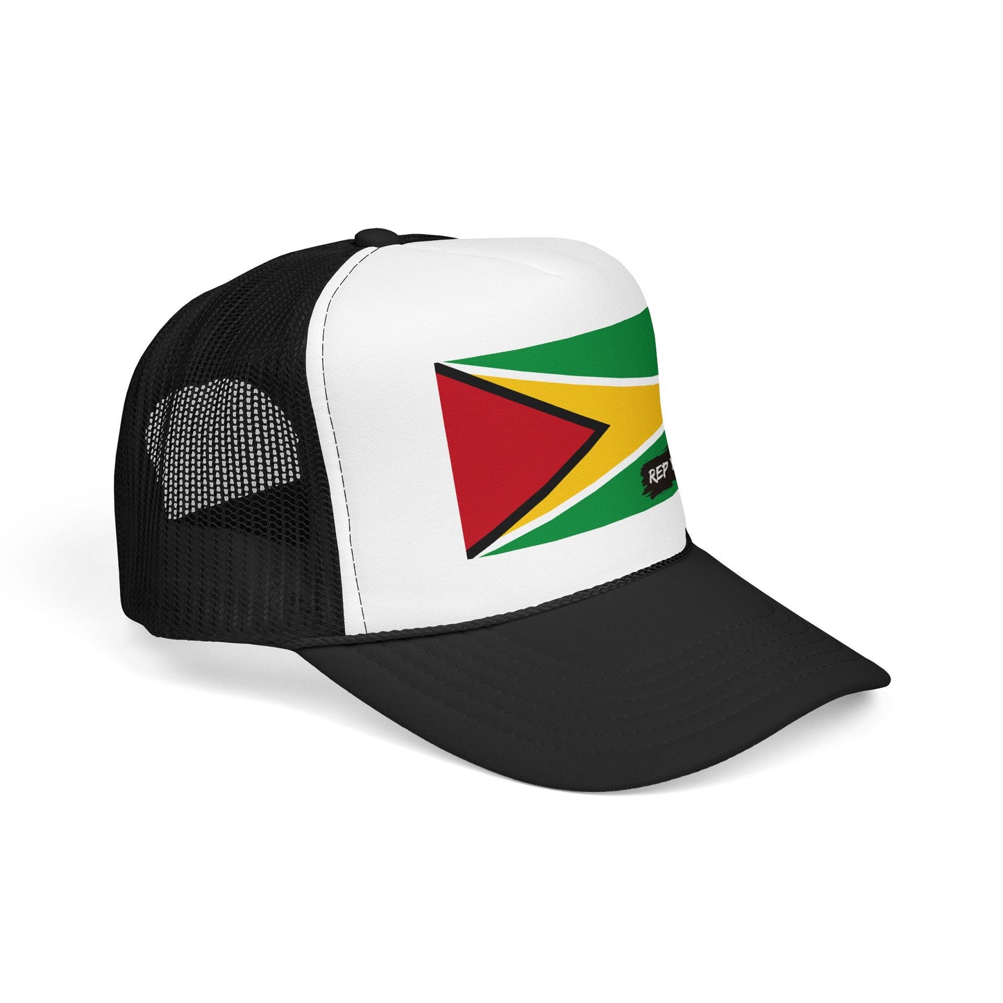 Guyana Flag Foam Trucker Hat | Guyanese Pride Snapback Cap | Rep Ya Flag