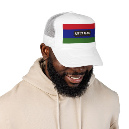 Gambia Flag Foam Trucker Hat | Gambian Pride Snapback Cap | Rep Ya Flag