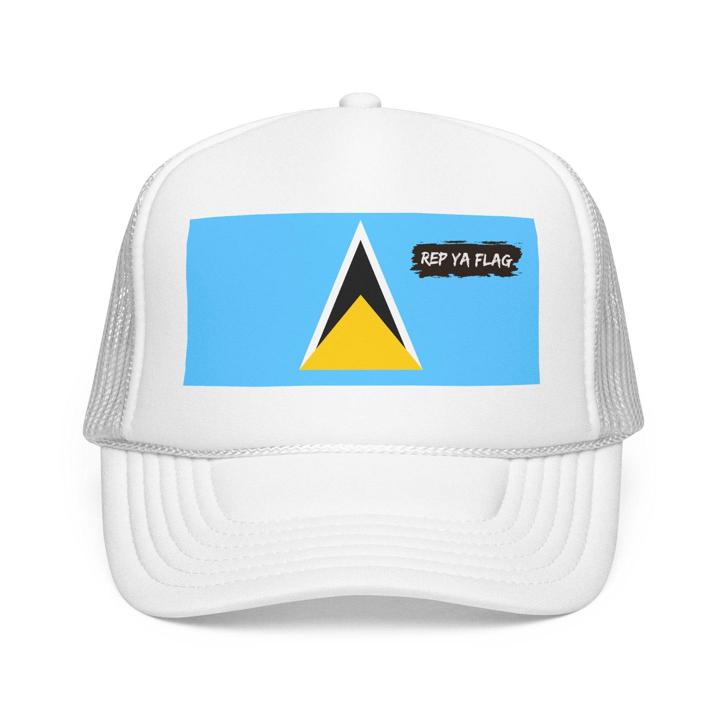 Saint Lucia Flag Foam Trucker Hat | Saint Lucian Pride Snapback Cap | Rep Ya Flag