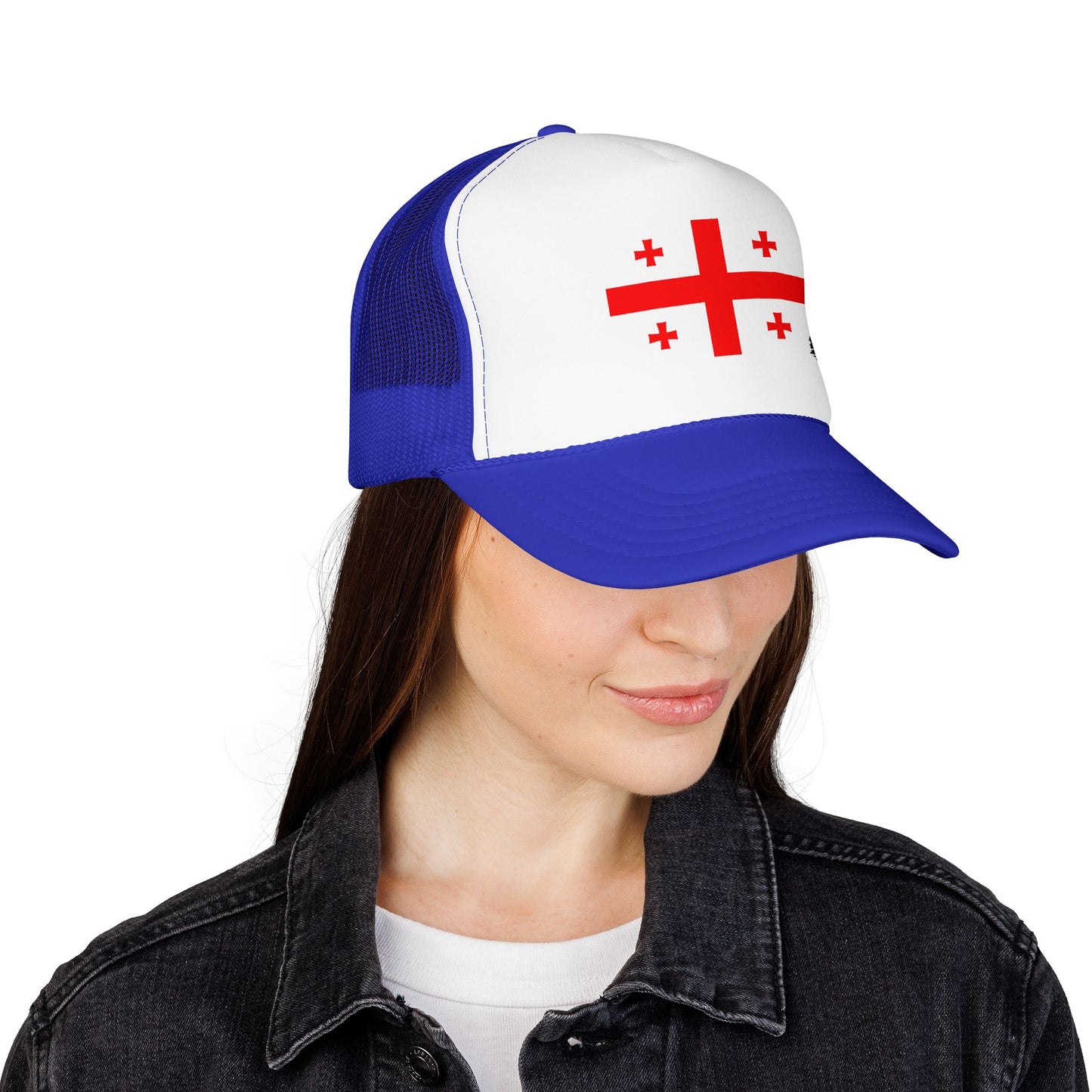Georgia Flag Foam Trucker Hat | Georgian Pride Snapback Cap | Rep Ya Flag