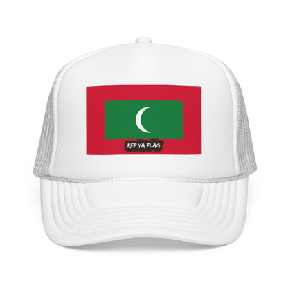 Maldives Flag Foam Trucker Hat | Maldivian Pride Snapback Cap | Rep Ya Flag