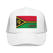 Vanuatu Flag Foam Trucker Hat | Rep Ya Flag design