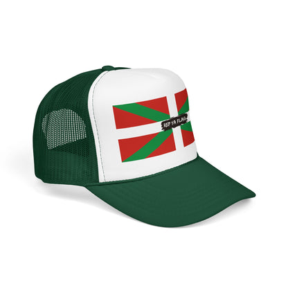 Basque Flag Foam Trucker Hat | Basque Heritage Snapback Cap | Rep Ya Flag