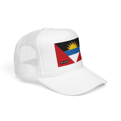 Antigua & Barbuda Flag Foam Trucker Hat | Caribbean Pride Snapback Cap | Rep Ya Flag