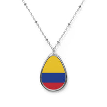 Colombia Flag Oval Necklace | Colombian Heritage Pendant Necklace | Rep Ya Flag