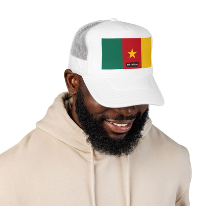 Cameroon Flag Foam Trucker Hat | Cameroonian Pride Snapback Cap | Rep Ya Flag